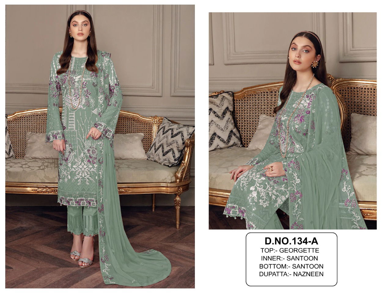 Kf 134 Heavy Embroidery Festive Wear Wholesale Pakistani Salwar Suits
